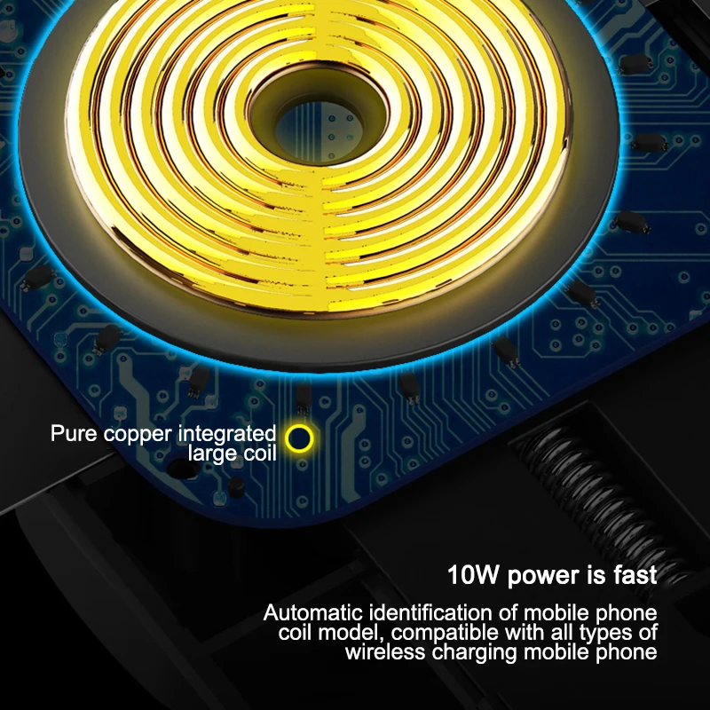 10 Вт Qi Air Vent Mount автомобильный держатель телефона интеллектуальное растягивающееся термоусадочное Беспроводное зарядное устройство для samsung Galaxy S9 S10 для huawei