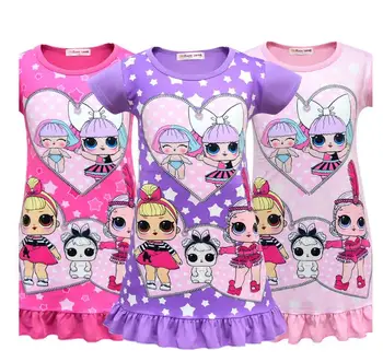 

Children Dresses L.O.L Girls Dress Night Pajamas Dress Baby Dress Kids Sleepwear Pyjamas Clothes