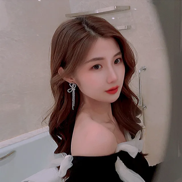 Korean Fashion Simple Butterfly Tassel Earrings For Girls Women Piercing Long Earrings 2021 Trend Hanging Metal Ear Cuff Jewelry Long a pair