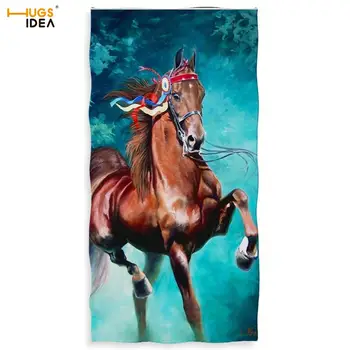 

HUGSIDEA Crazy Horse Beah/bath Towel Cool Wild Animal Design Shower Blanket for Adult Kids Dry Hand Hair Towels Multipurpose