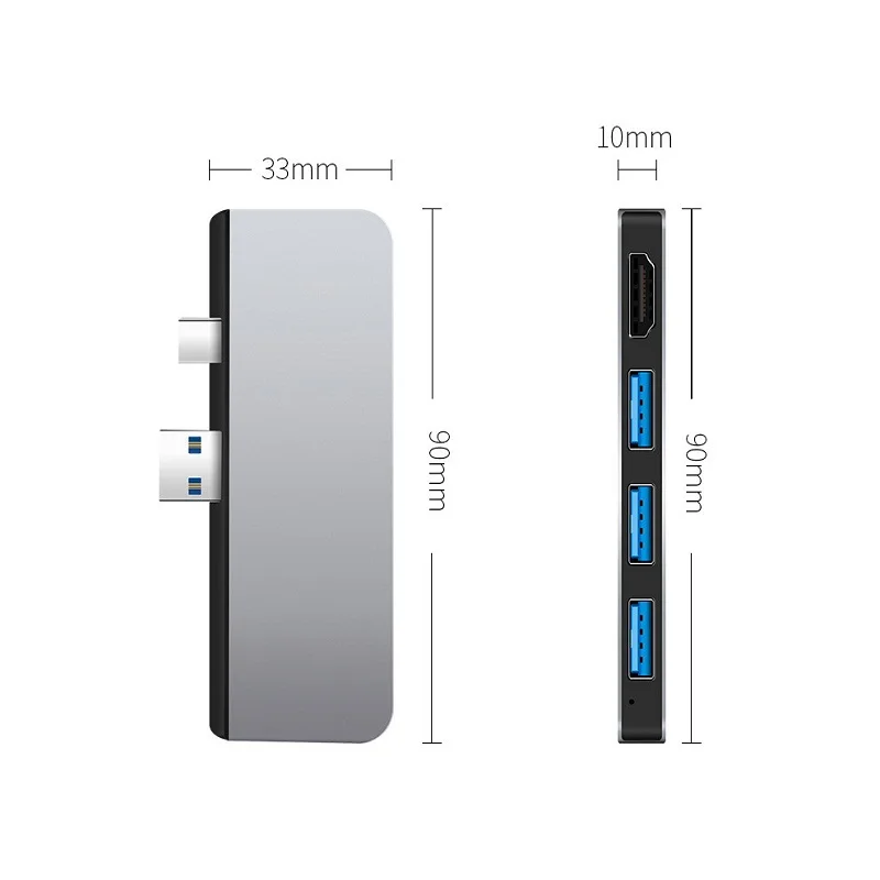 Lecteur de carte micro SD pour Microsoft Surface Pro, adaptateur Ethernet,  USB 3.0, multi hub, 4K, HDMI, 1000 Mo, SD, TF, convertisseur 4, 5, 6, 7