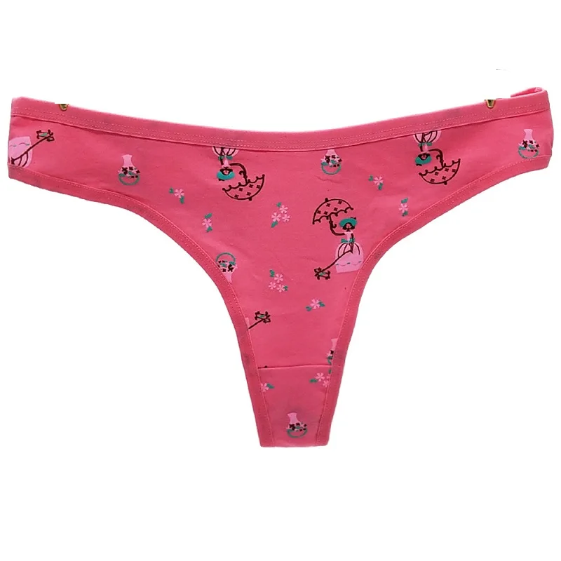 

Sexy cartoon print Thongs for girls brazilian T-back female tanga panties nymphet underwear Women Low-Rise Lingerie