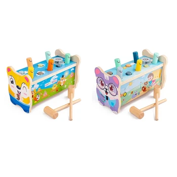 

Hammering Pounding Toy Hamster Toy Montessori Early Educational Fine Motor Skill Toy Best Birthday Gift for Boys Girls LBV