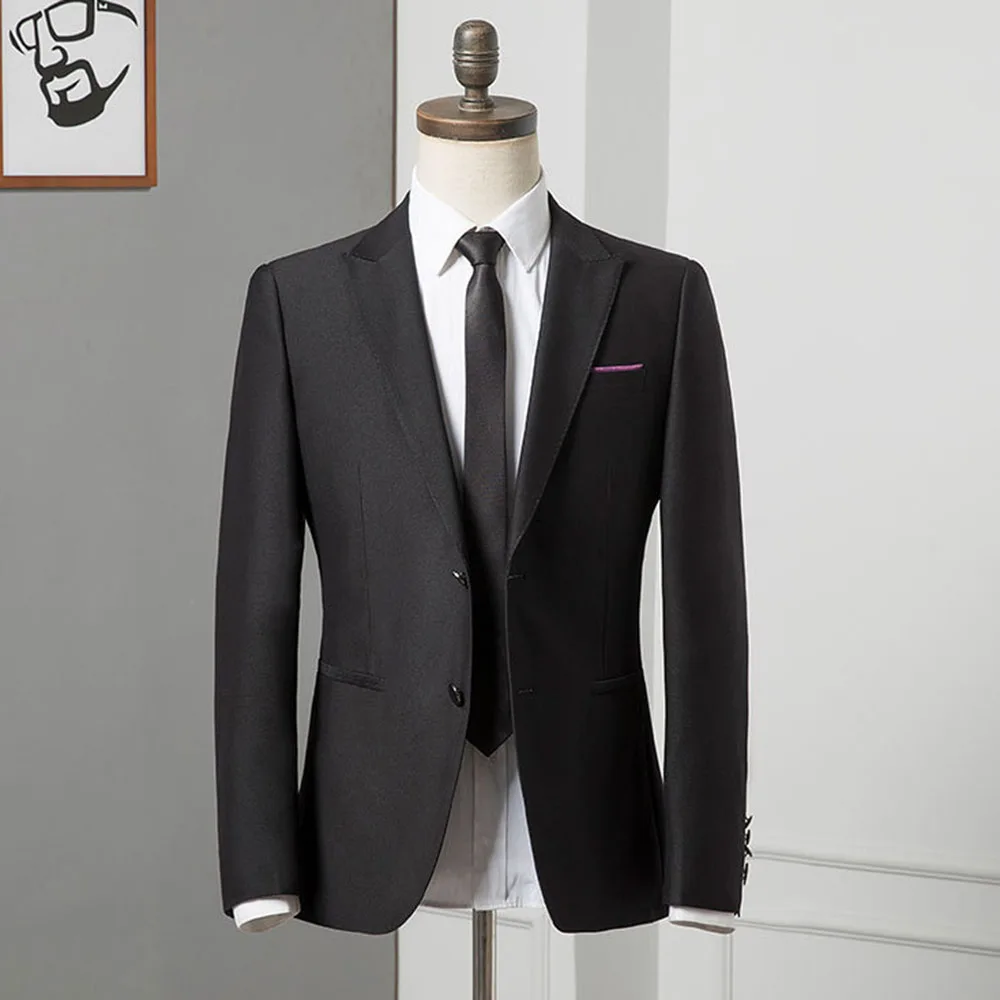 Dressv мужские костюмы из двух предметов пиджак+ брюки Деловая одежда тонкие две пуговицы для свадебной вечеринки Формальные костюмы жениха
