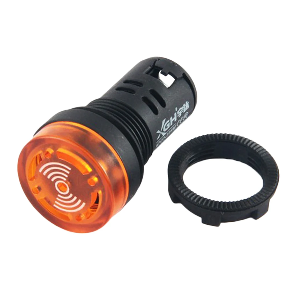 1PC AD16-22SM 220V 22mm Flash Signal Light Red LED Active Buzzer Beep Alarm Indicator Yellow Panel Mount Universal