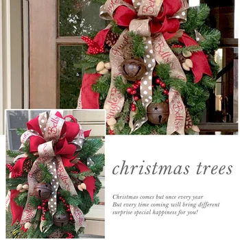 

2020 60/90cm American Handmade Upside-Down Tree Grape Red Fruit Christmas Tree Christmas Decoration Curtain Door Ornaments