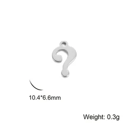 Stainless Steel Greek Alphabet Dollar Symbol Charms for DIY Jewelry Making - Set of 5 (D Steel Color)