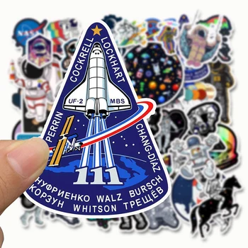 

50pcs Outer Space UFO Rocket Astronaut Stickers For Travel Luggage Laptop Refrigerator Motorcycle Cartoon DIY Stickers