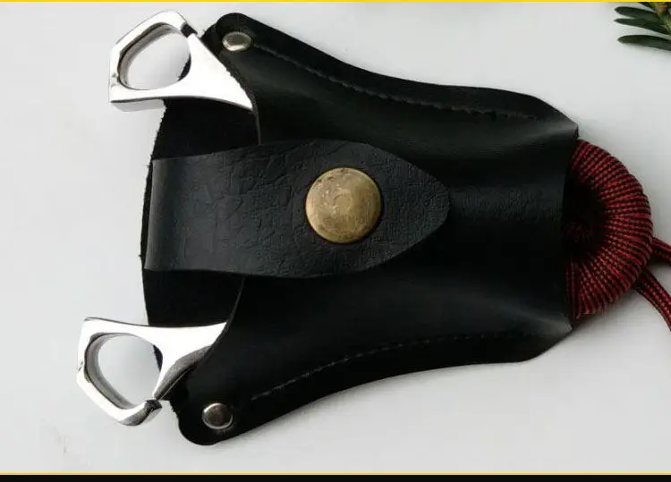 

Qiyue slingshot bag steel ball one package cowhide slingshot matching bag can be customized logo size
