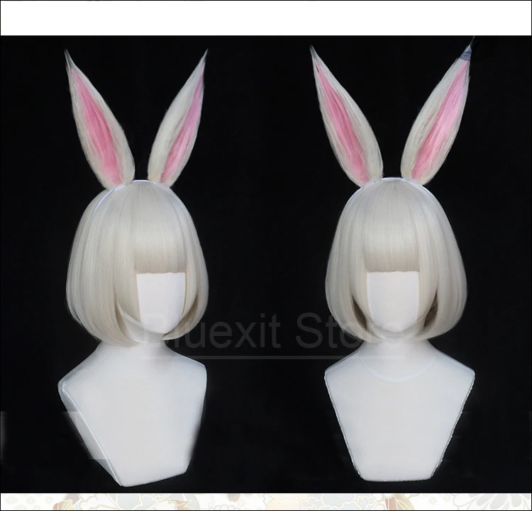  2019 Anime BEASTARS Haru Wig Bunny Rabbit Ears Personified Beasts Cosplay Short BOBO Hair Girl Hall