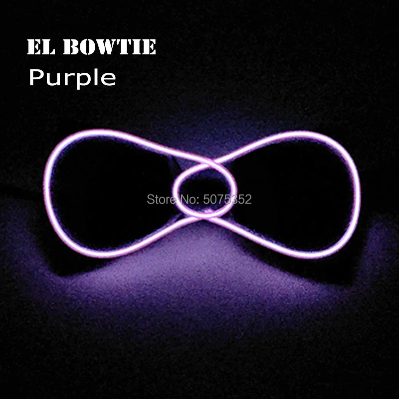 Лидер продаж EL светящийся галстук Для мужчин галстук-бабочка для мальчиков светодиодный шейный галстук неоновый Галстуки Для Свадьба День рождения Рождество Вечеринка декоративные - Цвет: Design-B Purple