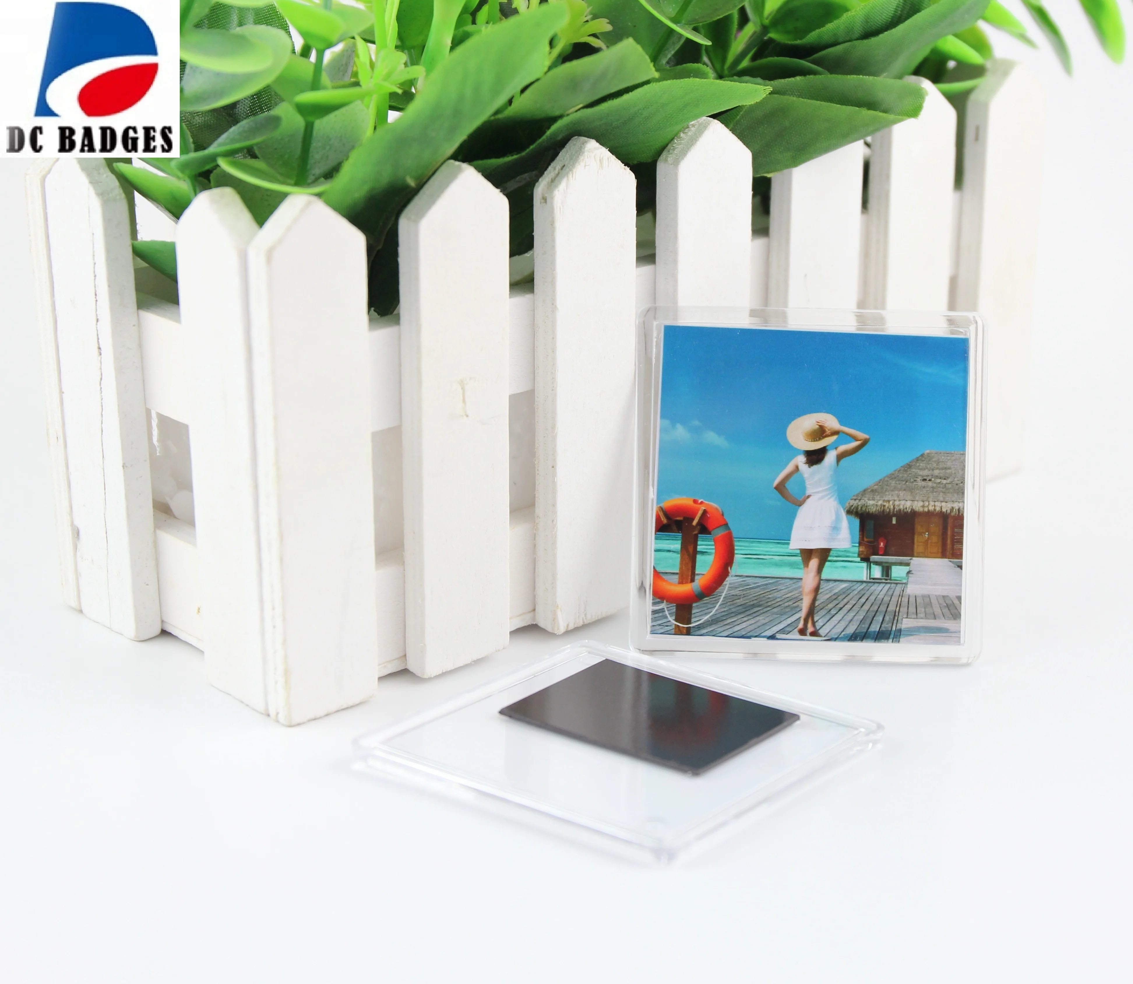 100 шт. прозрачная акриловая магнитная фоторамка на холодильник 65 х65 мм|Детали для