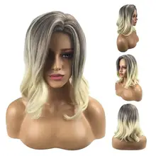 Женские полные парики натуральные разноцветные градиентные короткие вьющиеся волосы женские Ng96 парик стоит дропшиппинг