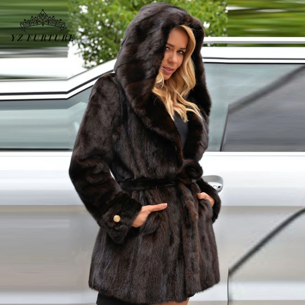 Abrigo de de visón auténtico para mujer, chaqueta de piel de visón que combina con chaquetas de invierno 2021|Piel auténtica| - AliExpress