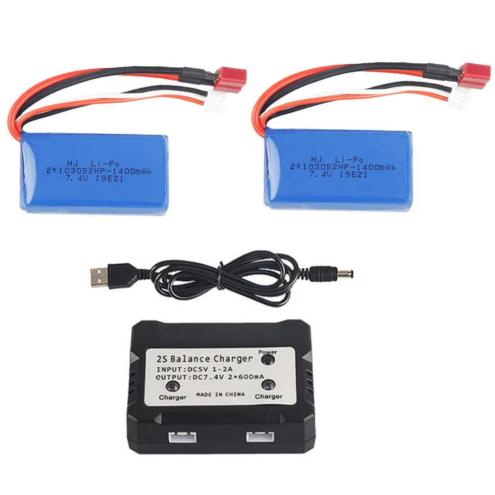 7.4 V 2S Batteria Al Litio E Balance Charger Per Wltoys A959-B A969-B A979-B K929-B Rc Auto Giocattoli Camion Parti 7.4 V 1400Mah Batteria