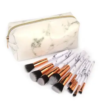 

10pcs Marbling Makeup Brush for Powder Concealer with Storage Bag Cosmetic Tool
