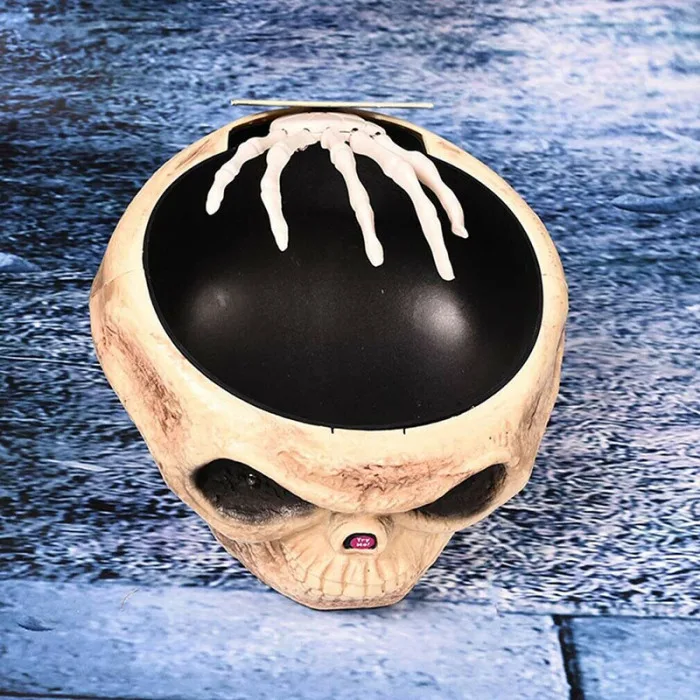 Novel Halloween Candy Bowl Skull with Animated Hand Electric Props Decoration for Party Home Tables Shipping