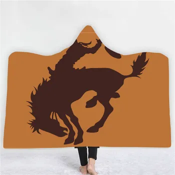 

Western Cowboy Riding Cactus Desert American Country Style Cartoon Blanket Fleece Throws Travel Wrap