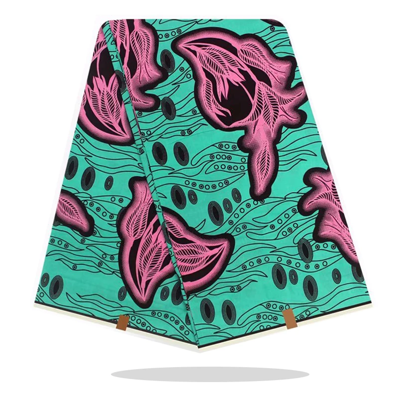 

African Wax Dye Prints Cotton Fabric 100%High Quality Real Breathable Nigerian Style Sewing Fabric For Dress By The Yard RV09-29