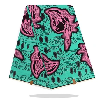 

African Wax Dye Prints Cotton Fabric 100%High Quality Real Breathable Nigerian Style Sewing Fabric For Dress By The Yard RV09-29