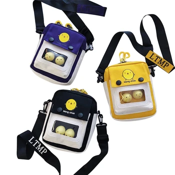 

2020 Fashion Trend Women Ladies Canvas Bag Single Shoulder Messenger Handbags Students Cute Cartoon Small Adjustable Tote