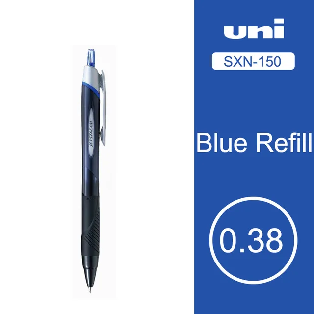 Шариковая ручка UNI SXN-150-38 серии Jetstream 0,38 мм сглаживающая масляная ручка с низким коэффициентом трения Япония 1 шт - Цвет: blue ink