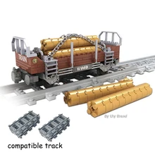 

Train Carriage MOC Accessiories Model Set Fit Standard Tracks City Trains Rails DIY Building Blocks Toys for Children Gifts