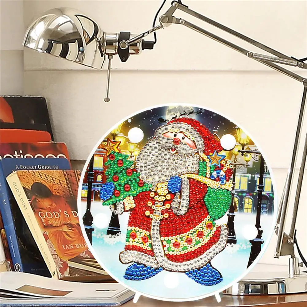 Newest DIY Diamond Painting LED Night Lamp Embroidery Mosaic Kit Christmas Decorations For Home Gift For 5