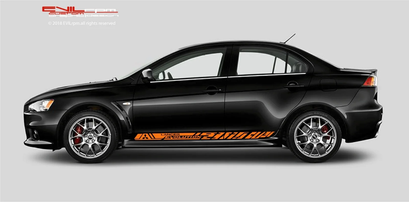 For 2Pcs/Pair Lancer evo10 X Seitenstreifen Aufkleber Sticker Grafik Seitenstreifen