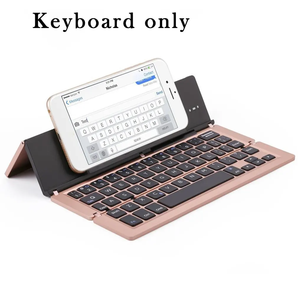 

Mobile Phone Smart Tablet Computer Universal Tri-fold Bracket Wireless Keyboard Portable Folding Keyboard