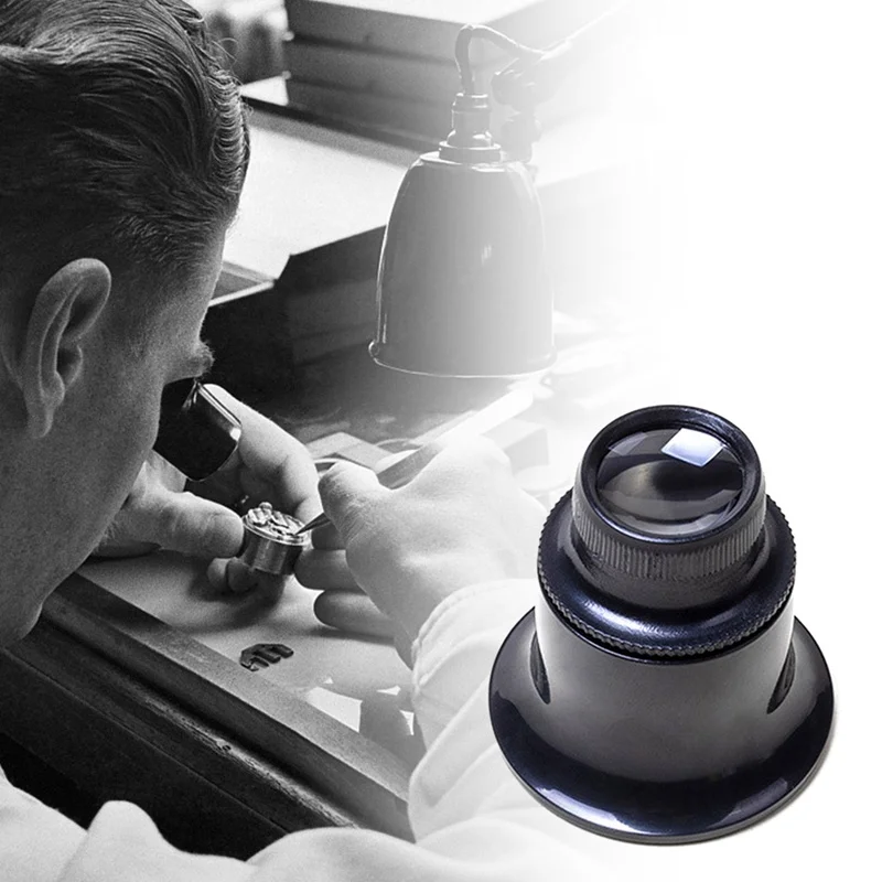 

5X 15X 20X Monocular Glass Magnifier Watch Jewelry Repair Tools Loupe Lens Black useful Eye Optical Loop Magnifying Tool kits