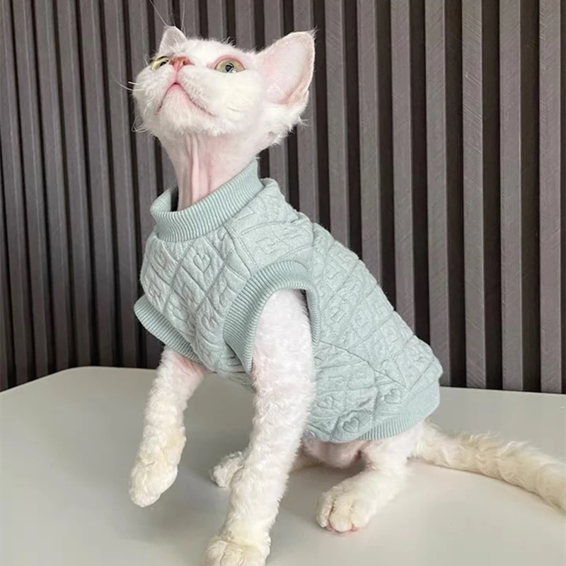 스핑크스 고양이 조끼 의류, 겨울 새끼 고양이 의상, 스핑크스 작은 강아지 코트..