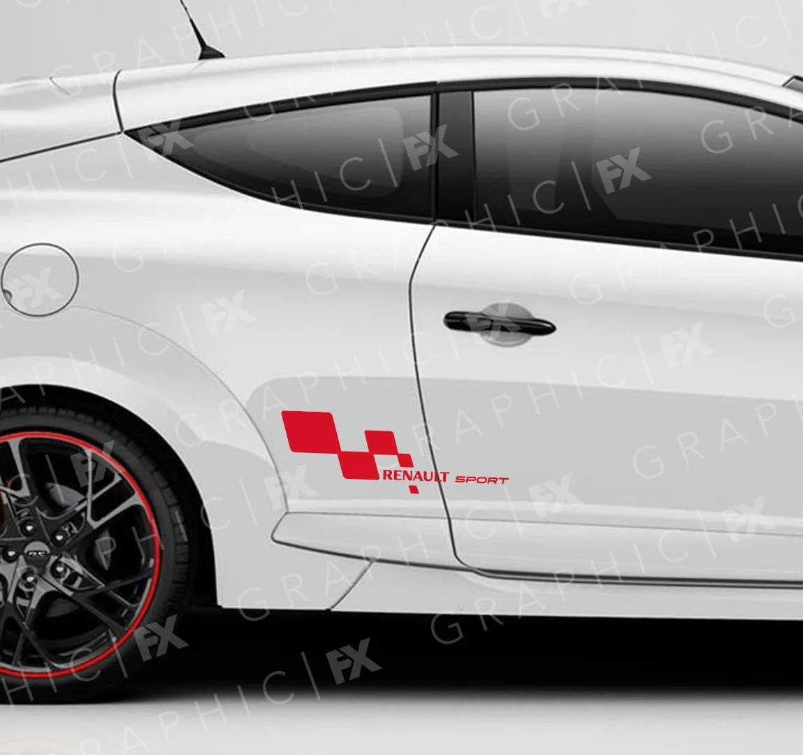 

For 2Pcs/Pair x2 Premium Renault Sport New Logo Car Bodywork Decals - Stickers