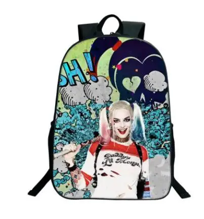 photo color Suicide Squad Harley Quinn Backpack For Teenagers Boys Girls School Bags Sans Student Travel Bag Shoulder Backpacks - Цвет: photo color