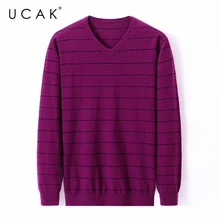UCAK Brand Striped V-Neck Sweaters Mens Clothes Autumn Winter Fashion Style Streetwear Sweater Homme Casual Pullover Men U1091 UCAK Brand Striped V-Neck Sweaters Mens Clothes Autumn Winter Fashion Style Streetwear Sweater Homme Casual Pullover Men U1091