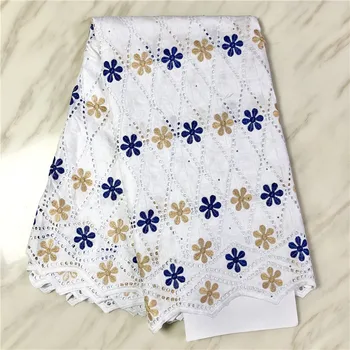 

New arrival Blue african BAZIN riche fabric with Embroidery lace african Guinea Brocade cotton fabric 16L071385