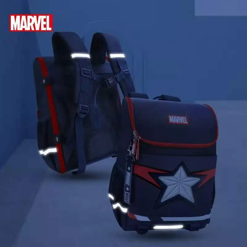 Disney 2022 New School Bags for Boys Primary Student Backpack Iron Spider Man Captain America Shoulder Bags Mochilas Escolares