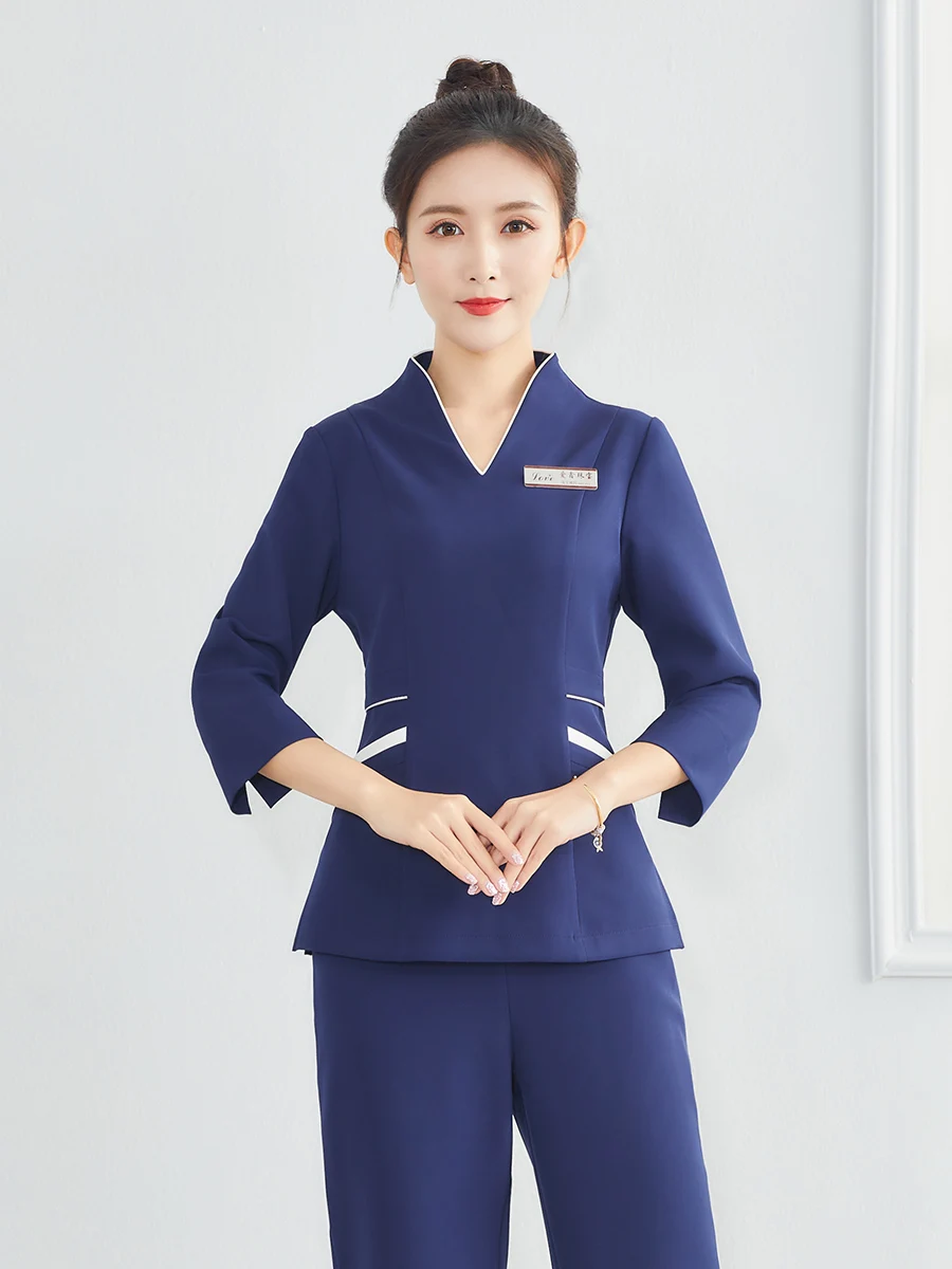 Beautician work clothes female autumn winter health salon technician clothing beauty salon high-end skin management clothing