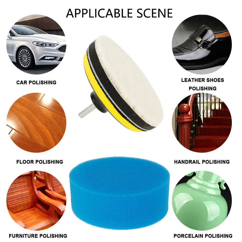 Car Polishing Sponge Pads Kit Buffing Waxing Drill Attachment