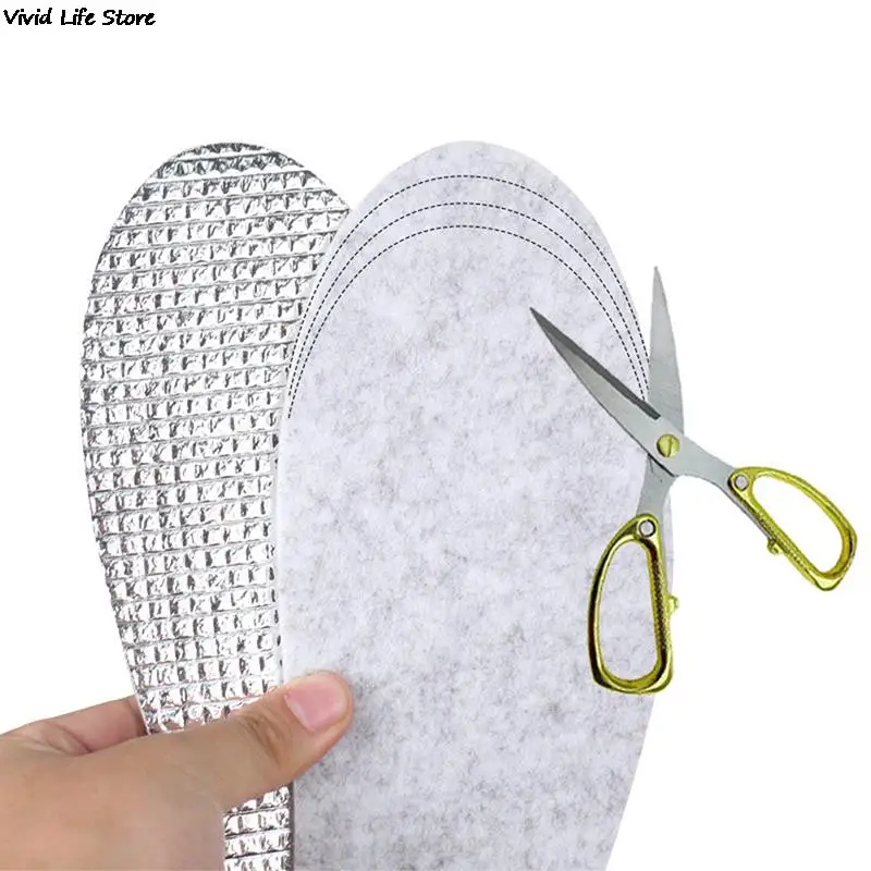 Felt Aluminum Foil Insoles Winter Warm Summer Cool Waterproof Wool Shoe Pads for Men Women Comfortable Insert Soles