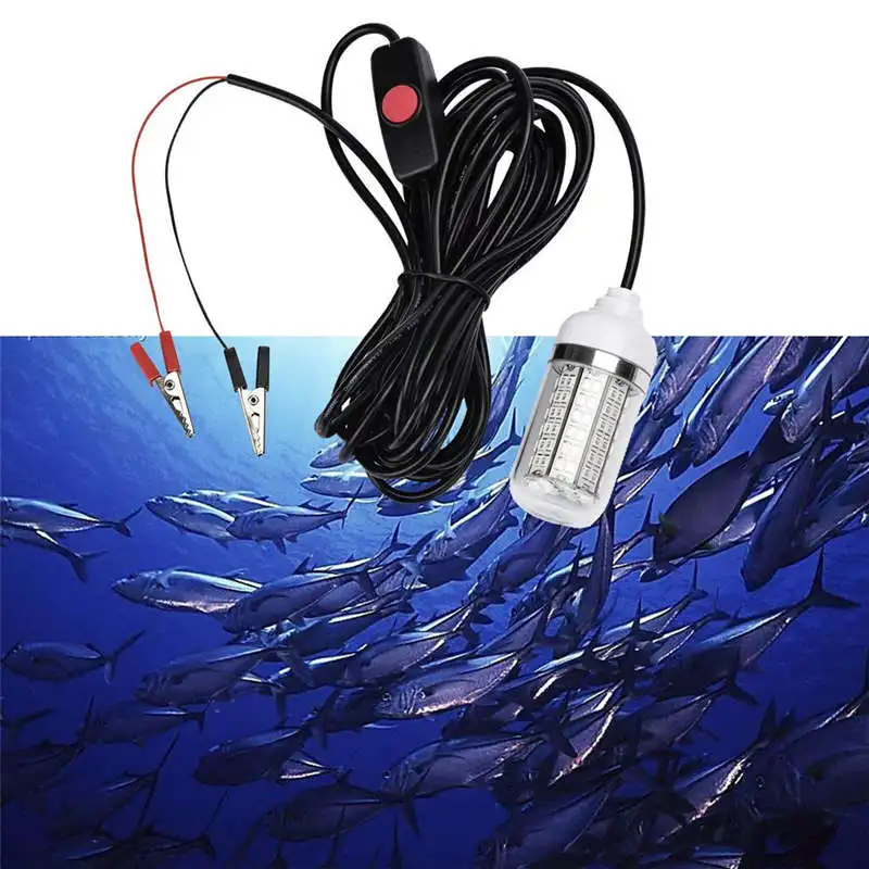12 В 15 Вт рыболовный светильник 108 шт. 2835 Светодиодная подводная рыболовная наживка с подсветкой рыболокатор лампа притягивает креветки кальмаров Крил(белый+ синий li