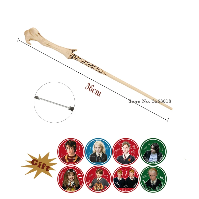 28 Kinds Potters Magic Wands Metal Core Dumbledore Harried Magical Wand Kid Toy No Box with Harry Series Stickers as Gift