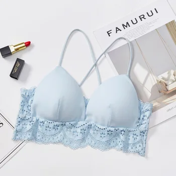 

Comfortable New Lace Bralette Push Up Bras for Women Sexy Deep V Bra Comfort Brassiere Thin Underwear Wireless Women Lingerie