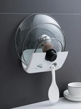 

Simple pot rack wall-mounted household free punching multi-function pot rack shelf pot cover frame Kitchen Gadgets tools