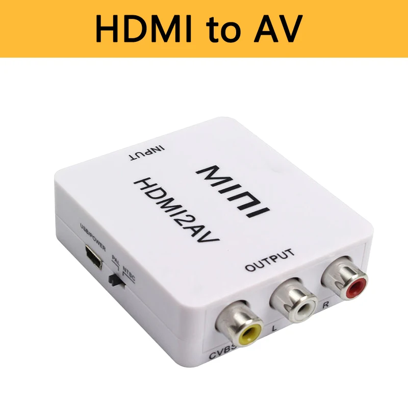 Переходник HDMI в AV HD видео бокс 3RCA AV/CVSB L/R 1080P HDMI2AV Поддержка NTSC PAL оптовая продажа |