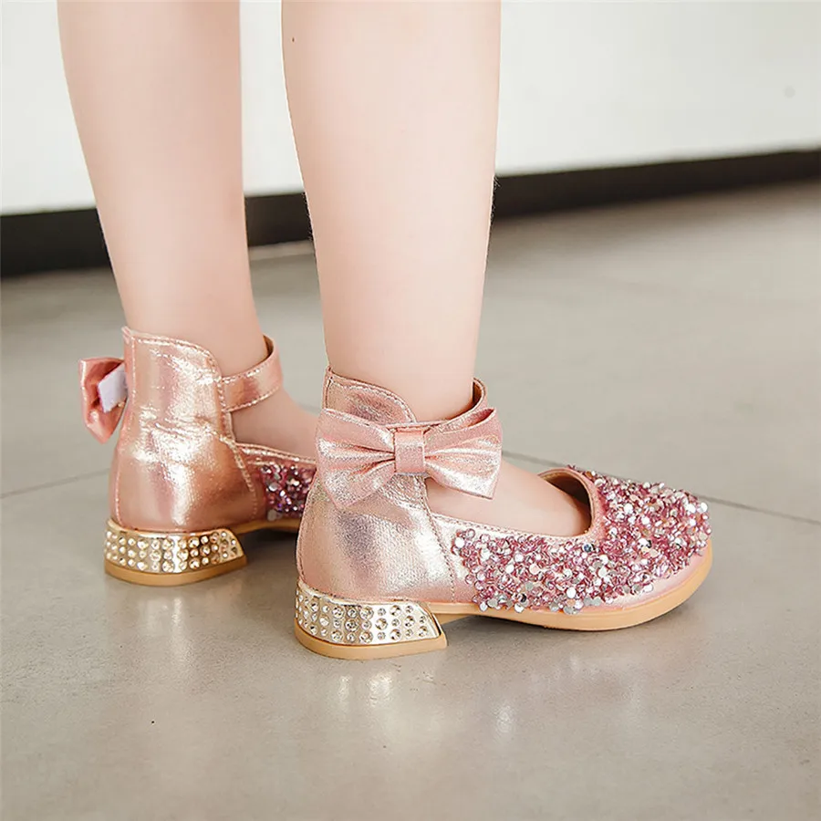 Girls shoes baby autumn and winter child baby girl bow princess shoes small shoes beads princess shoes children's shoes 35A12 (15)