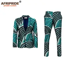 2018NEW AFRIPRIDE частный настраиваемый африканская одежда для мужчин slim оснащенный деловой костюм куртка + брюки Свадебные Место работы бизнес