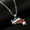 Stainless Steel Costa Rica Map Flag Charm Necklaces La Republica de Costa Rica Map Pendant Chain 4