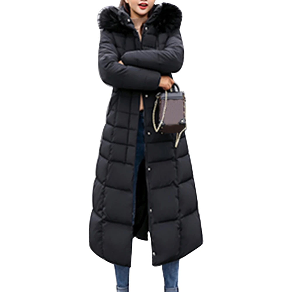 LASPERAL стильное Трендовое Женское пальто, зимняя куртка с хлопковой подкладкой, теплое Макси-пальто, женское длинное пальто, парка, Женская куртка - Цвет: Black