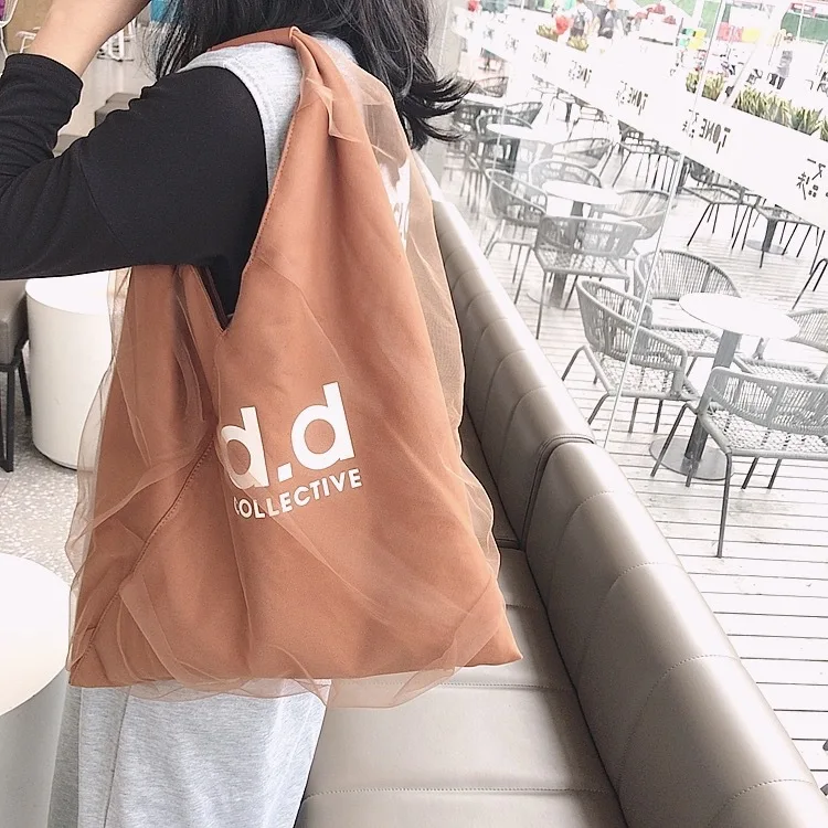 

2020 New Products New Arrival Korean-style Tulle Decoration CHIC Multi-color Simple Trend Versatile WOMEN'S Fashion Handbag Hand